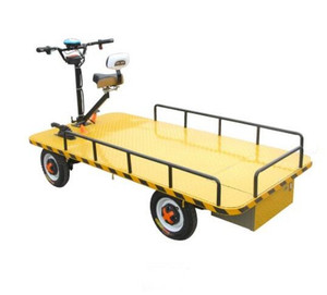 Hot Selling Flatbed Cargo Heavy Duty Electric Platform Trolley Ride On Electric Trolley Carts Platform