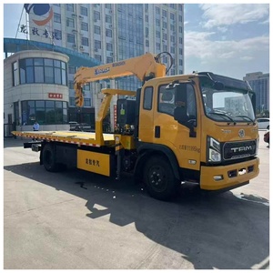 One-Tow-Two Wrecker Truck with Crane 6.3 Ton Lifting 5.8m Flatbed Heavy Duty Recovery