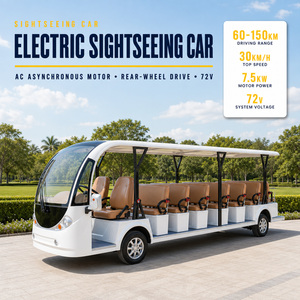 High Quality Electric Shuttle Bus 20 Seats Open Air Tourist Vehicle