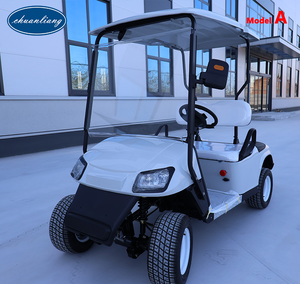 Long Range 2 Passenger White Golf Buggy Equipped with Maintenance-free Lithium Battery for Golf Course Resort Hotel Reception
