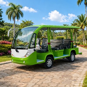 Electric Open Sightseeing Bus 14 Seats 4KW AC Motor Dual-Circuit Brake